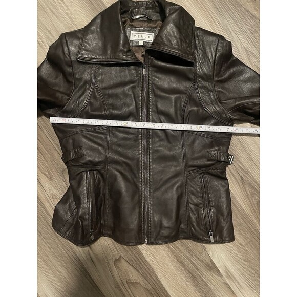 Pelle Studio Womens Vintage Leather Jacket Coat Size L Soft Zipper Sleeve Brown - Picture 9 of 15